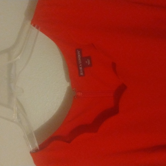 Size 24. Red scalloped edge Jessica London dress and jacket. - Picture 4 of 9